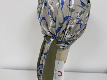 Pañuelo Oncológico Carla Bedia | Zoe Bambú Hojas Azul Caqui