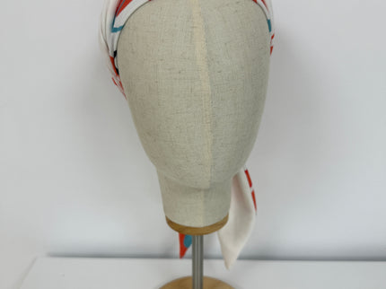 Pañuelo Oncológico Carla Bedia | Zoe Bambú Abstrac Coral Turquesa