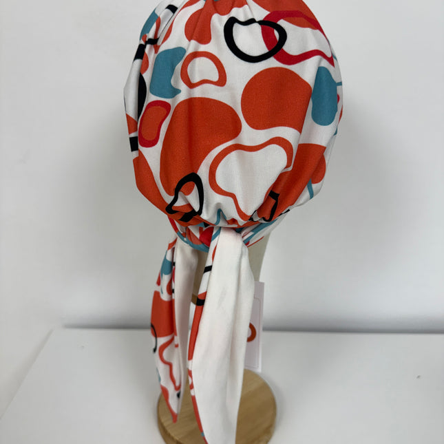 Pañuelo Oncológico Carla Bedia | Zoe Bambú Abstrac Coral Turquesa