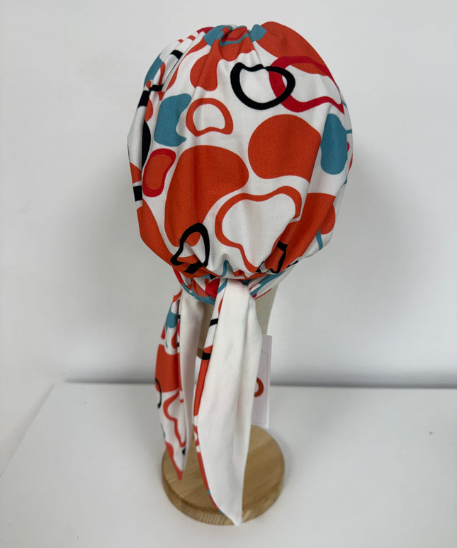 Pañuelo Oncológico Carla Bedia | Zoe Bambú Abstrac Coral Turquesa