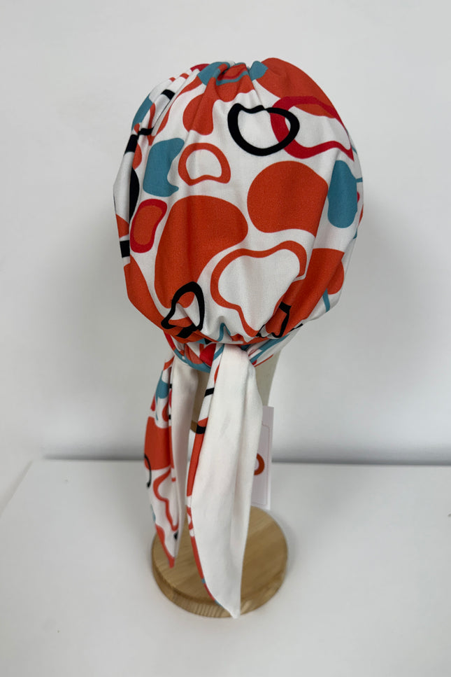 Pañuelo Oncológico Carla Bedia | Zoe Bambú Abstrac Coral Turquesa