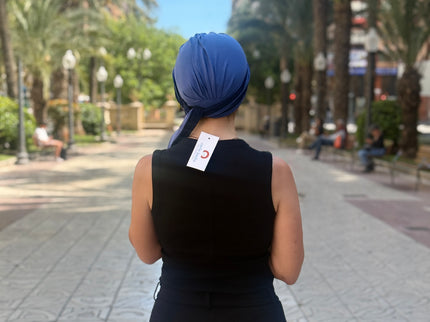 Pañuelo Oncológico Carla Bedia | Martina Azul Lavanda Marino