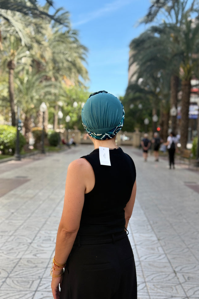 Pañuelo Oncológico Carla Bedia | Gala Azulejo