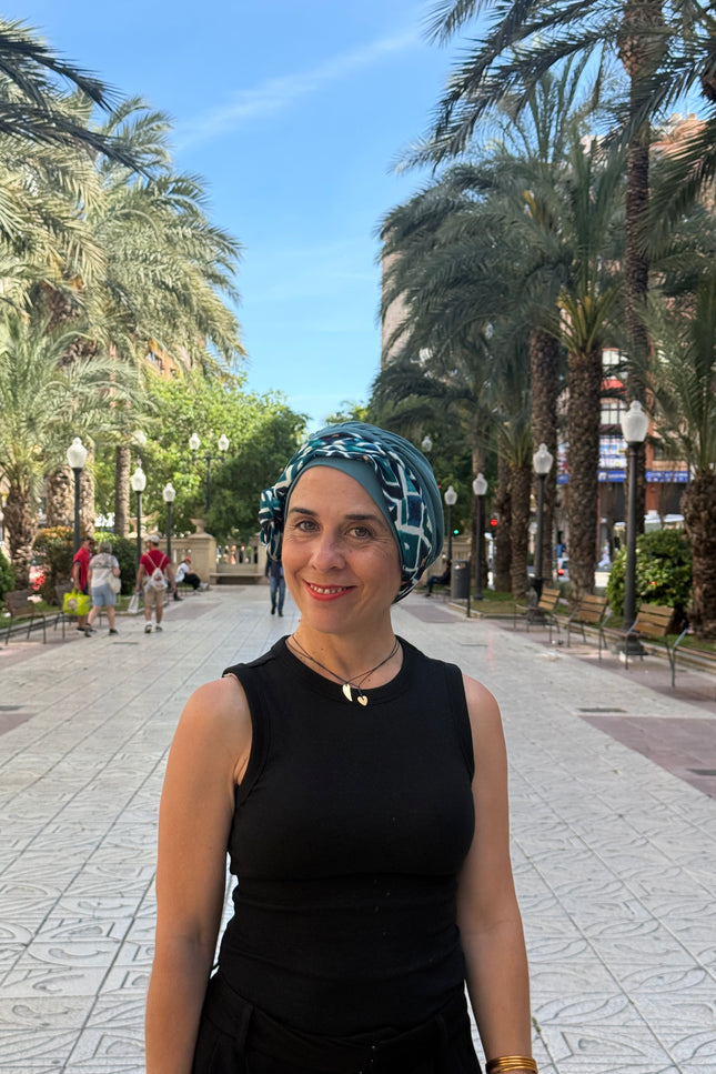 Pañuelo Oncológico Carla Bedia | Gala Azulejo