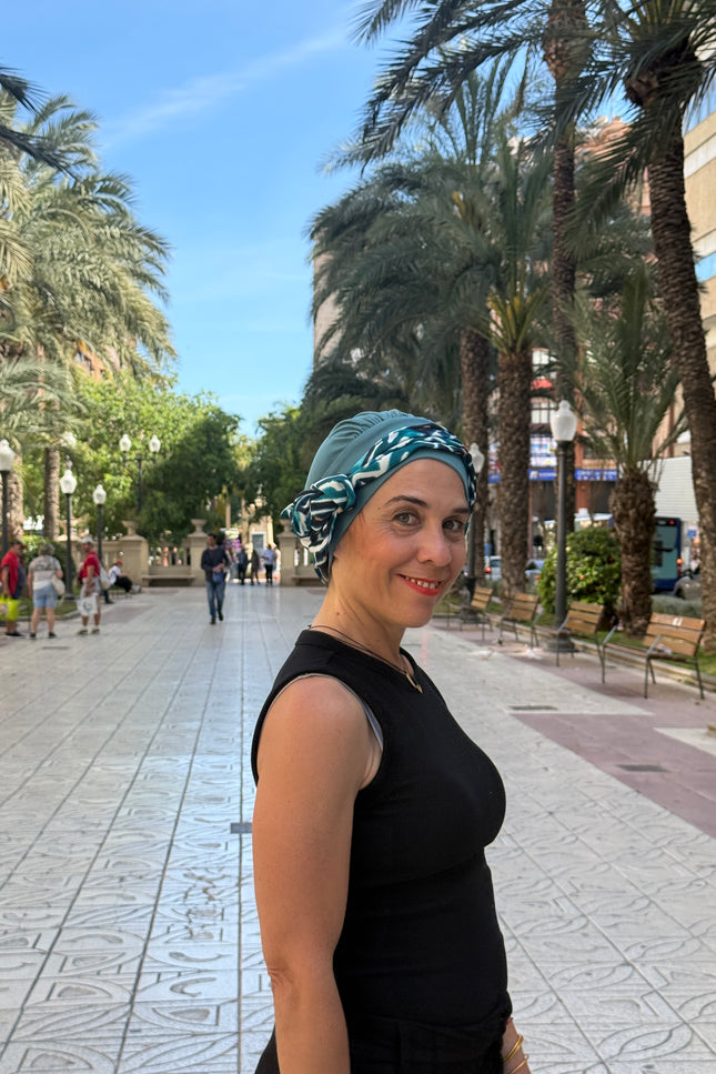 Pañuelo Oncológico Carla Bedia | Gala Azulejo