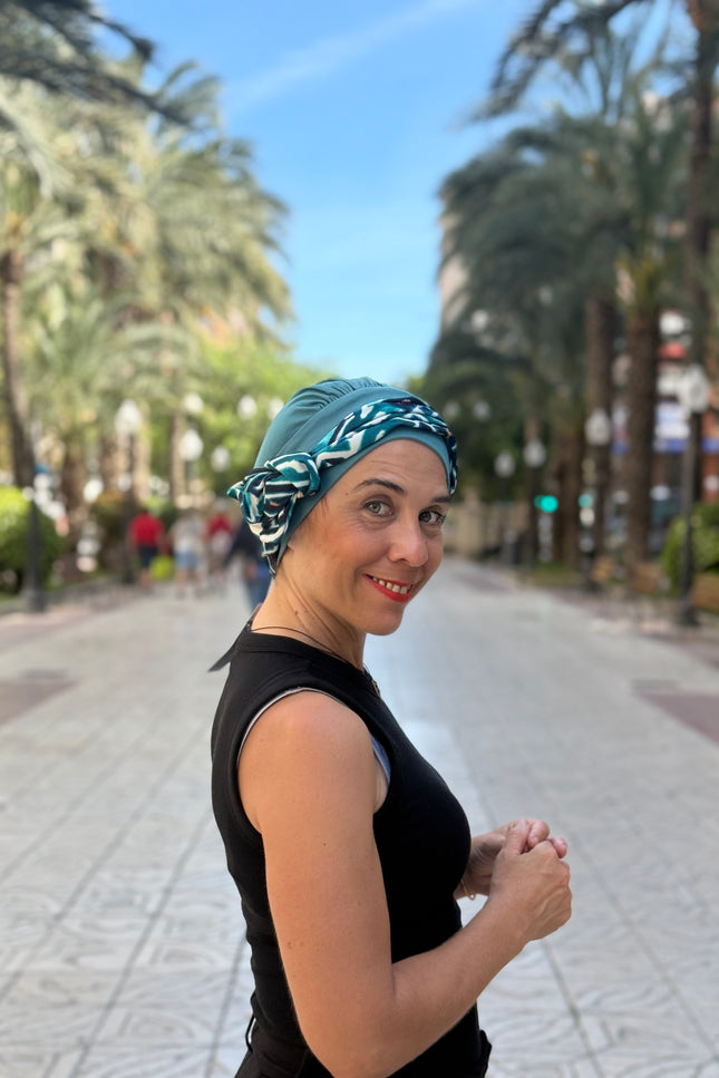 Pañuelo Oncológico Carla Bedia | Gala Azulejo