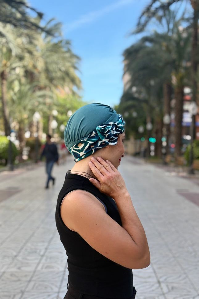 Pañuelo Oncológico Carla Bedia | Gala Azulejo