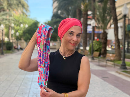 Pañuelo Oncológico Carla Bedia | Lara Coral Psicodélico