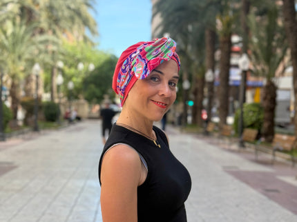 Pañuelo Oncológico Carla Bedia | Lara Coral Psicodélico
