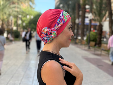 Pañuelo Oncológico Carla Bedia | Lara Coral Psicodélico