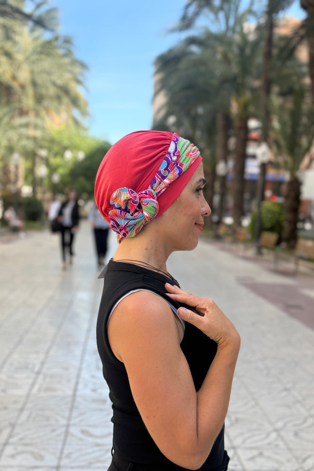 Pañuelo Oncológico Carla Bedia | Lara Coral Psicodélico