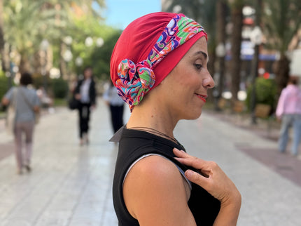 Pañuelo Oncológico Carla Bedia | Lara Coral Psicodélico
