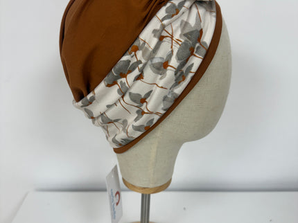 Pañuelo Oncológico Carla Bedia | Lara Cognac Floral Gris