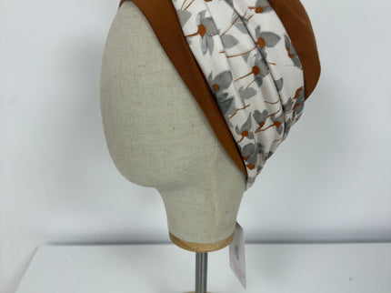 Pañuelo Oncológico Carla Bedia | Lara Cognac Floral Gris