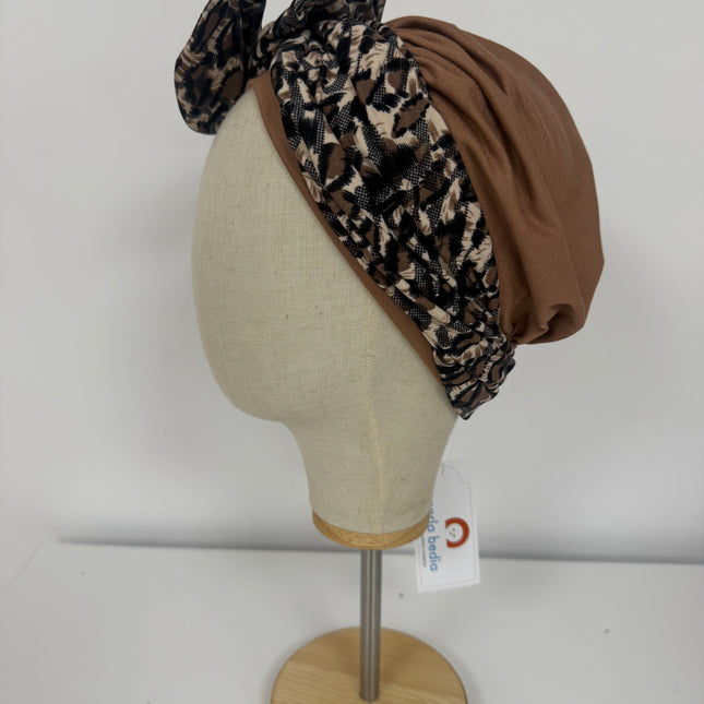 Pañuelo Oncológico Carla Bedia | Lara Marrón Animal Print