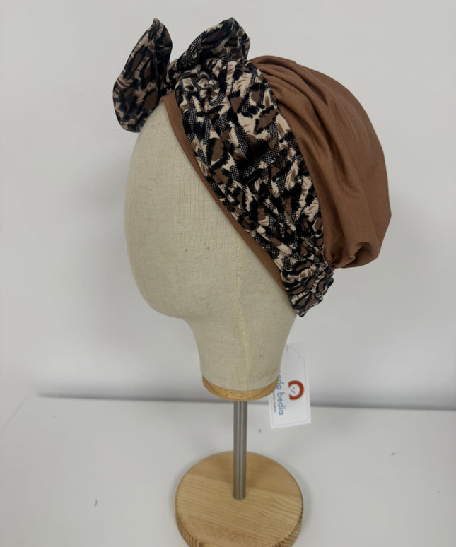 Pañuelo Oncológico Carla Bedia | Lara Marrón Animal Print