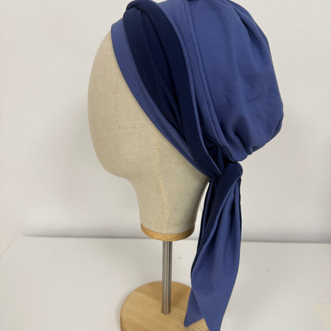 Pañuelo Oncológico Carla Bedia | Martina Azul Lavanda Marino