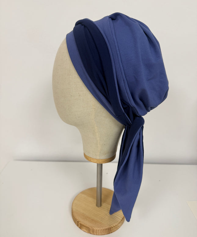 Pañuelo Oncológico Carla Bedia | Martina Azul Lavanda Marino