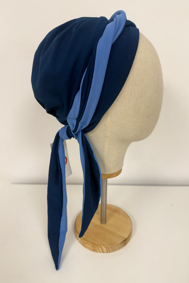 Pañuelo Oncológico Carla Bedia | Martina Azul Índigo