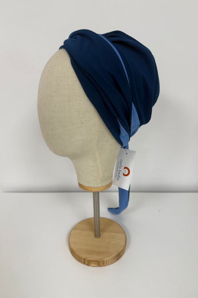Pañuelo Oncológico Carla Bedia | Martina Azul Índigo