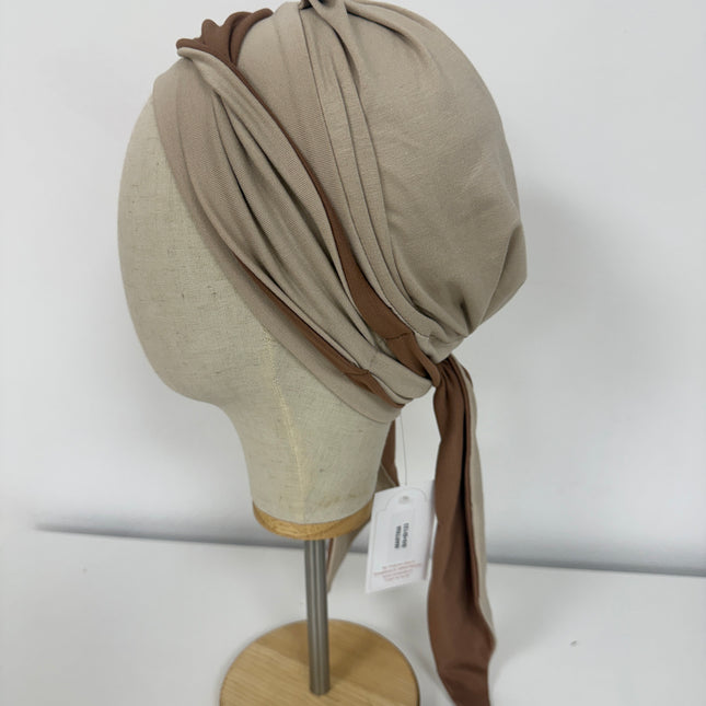 Pañuelo Oncológico Carla Bedia | Martina Beige Camel