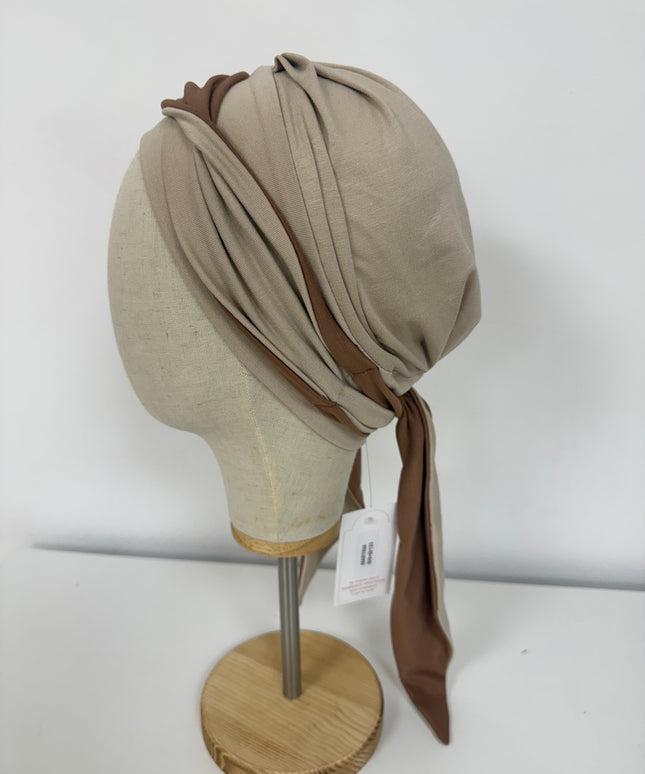 Pañuelo Oncológico Carla Bedia | Martina Beige Camel