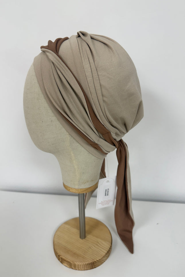 Pañuelo Oncológico Carla Bedia | Martina Beige Camel