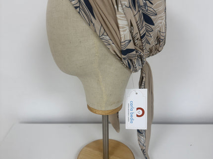 Pañuelo Oncológico Carla Bedia | Zoe Bambú Hojas Beige