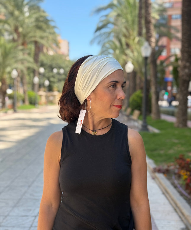 Banda de Bambú para Alopecia Frontal Fibrosante | Chloe Blanco Roto