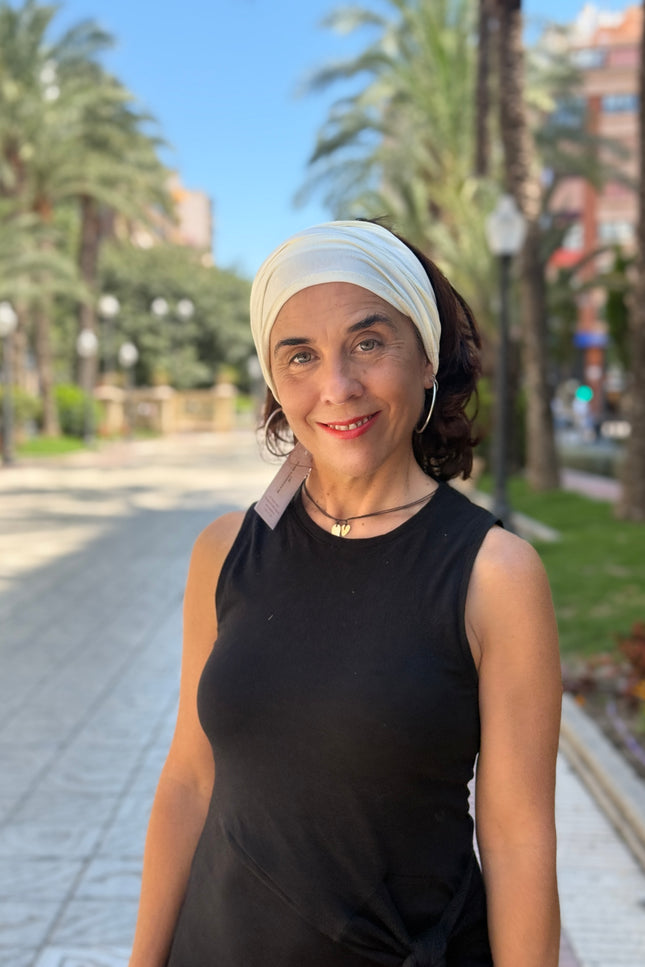 Banda de Bambú para Alopecia Frontal Fibrosante | Chloe Blanco Roto