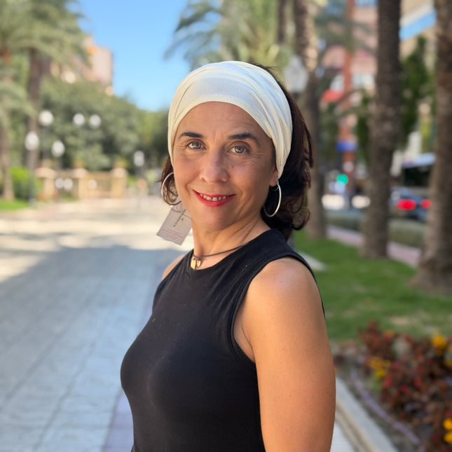 Banda de Bambú para Alopecia Frontal Fibrosante | Chloe Blanco Roto