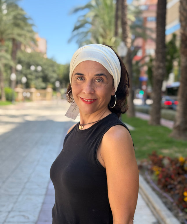 Banda de Bambú para Alopecia Frontal Fibrosante | Chloe Blanco Roto