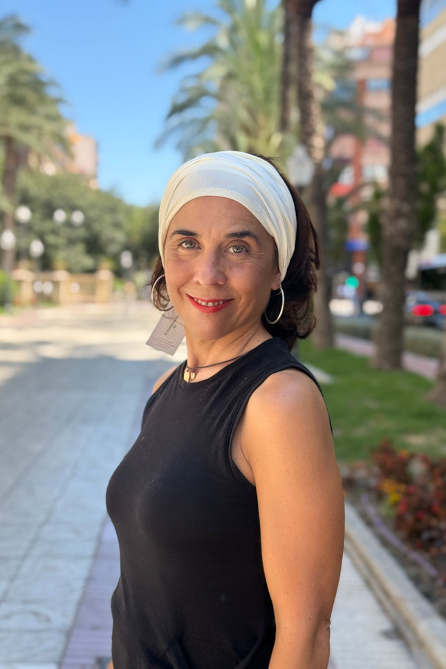 Banda de Bambú para Alopecia Frontal Fibrosante | Chloe Blanco Roto