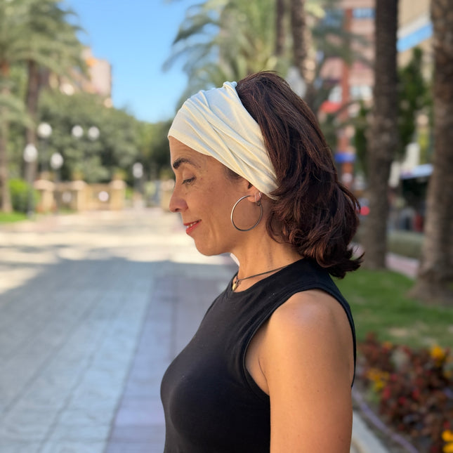 Banda de Bambú para Alopecia Frontal Fibrosante | Chloe Blanco Roto