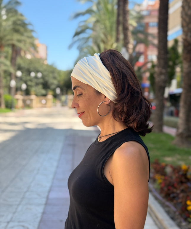 Banda de Bambú para Alopecia Frontal Fibrosante | Chloe Blanco Roto