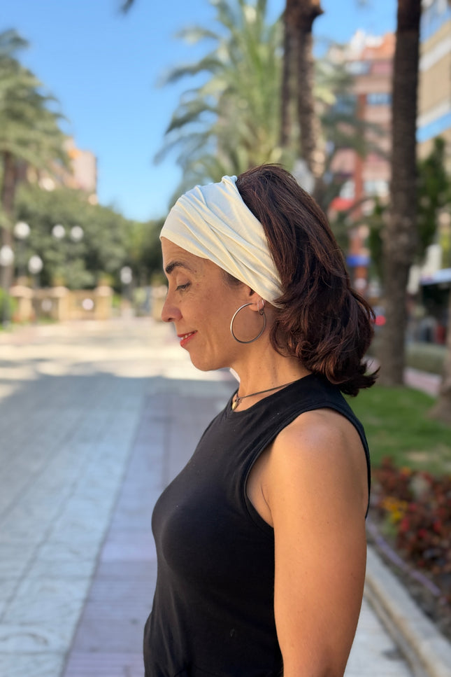 Banda de Bambú para Alopecia Frontal Fibrosante | Chloe Blanco Roto