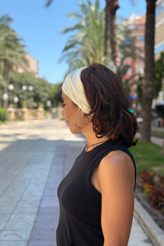 Banda de Bambú para Alopecia Frontal Fibrosante | Chloe Blanco Roto