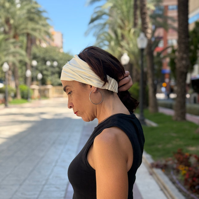 Banda de Bambú para Alopecia Frontal Fibrosante | Chloe Blanco Roto