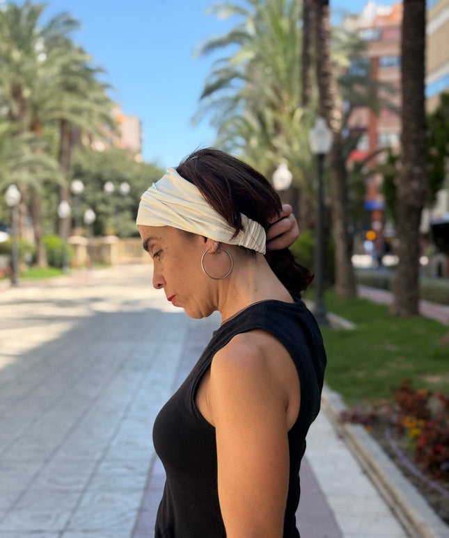 Banda de Bambú para Alopecia Frontal Fibrosante | Chloe Blanco Roto