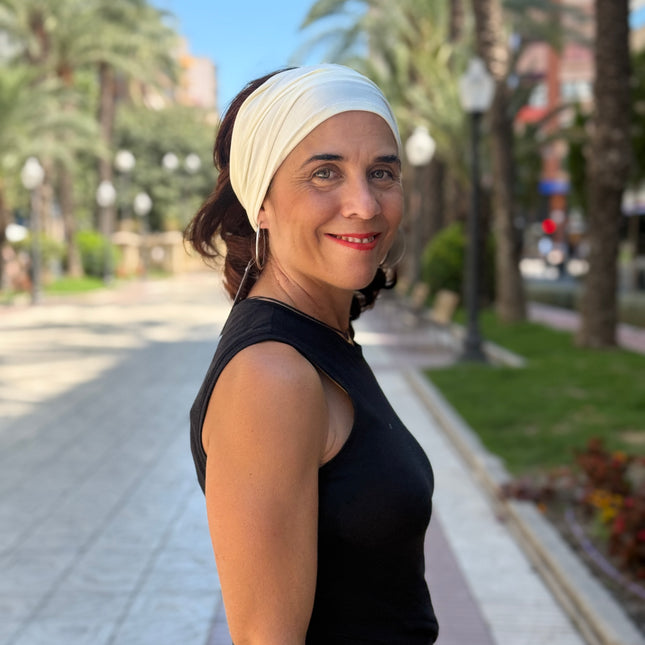 Banda de Bambú para Alopecia Frontal Fibrosante | Chloe Blanco Roto