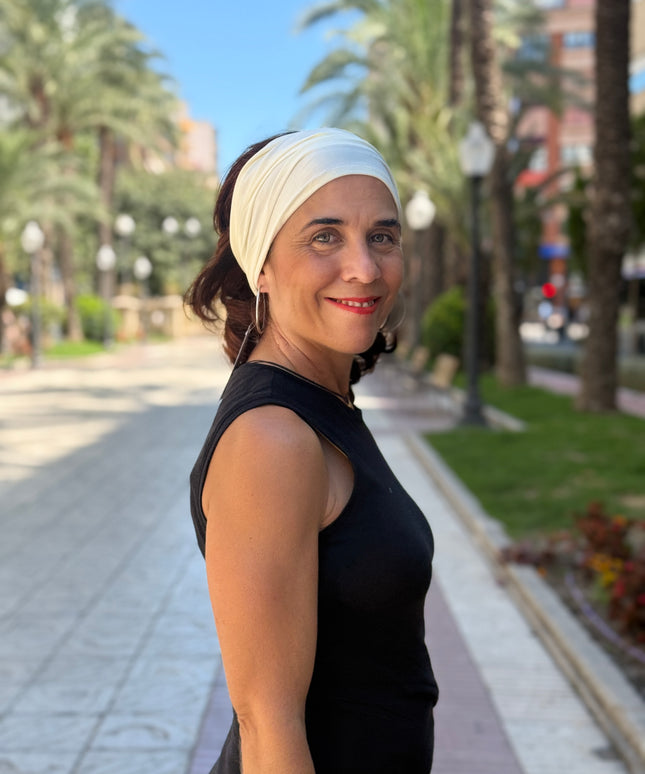 Banda de Bambú para Alopecia Frontal Fibrosante | Chloe Blanco Roto
