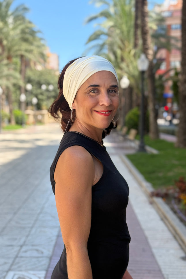 Banda de Bambú para Alopecia Frontal Fibrosante | Chloe Blanco Roto