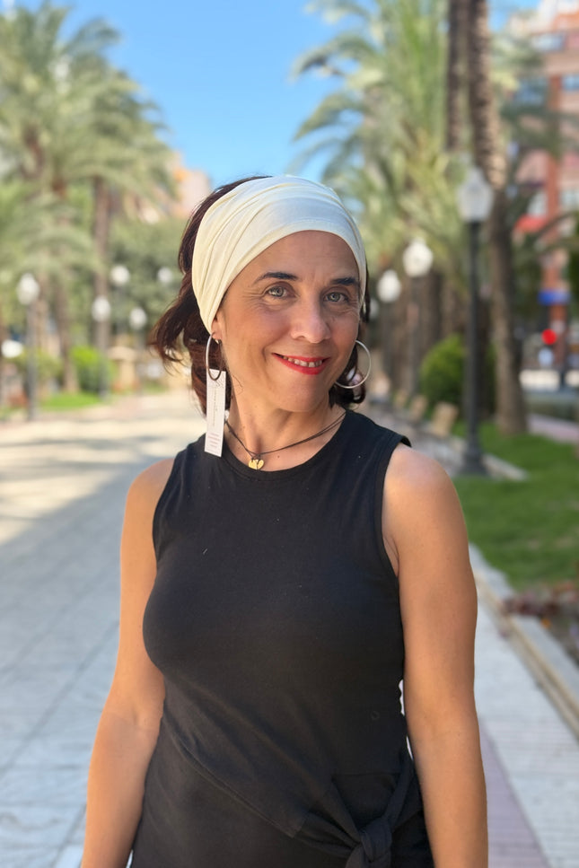 Banda de Bambú para Alopecia Frontal Fibrosante | Chloe Blanco Roto