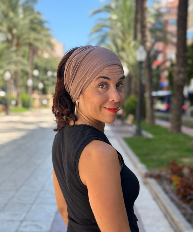 Banda de Bambú para Alopecia Frontal Fibrosante | Chloe Taupe