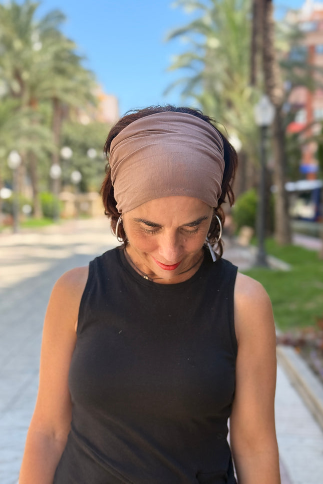 Banda de Bambú para Alopecia Frontal Fibrosante | Chloe Taupe
