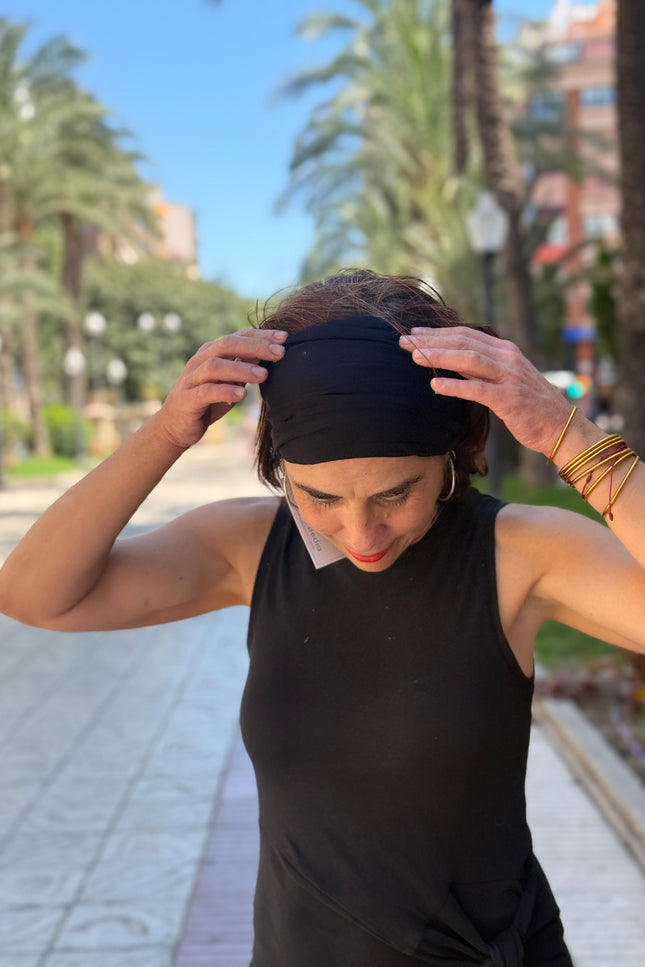 Banda de Bambú para Alopecia Frontal Fibrosante | Chloe Negro