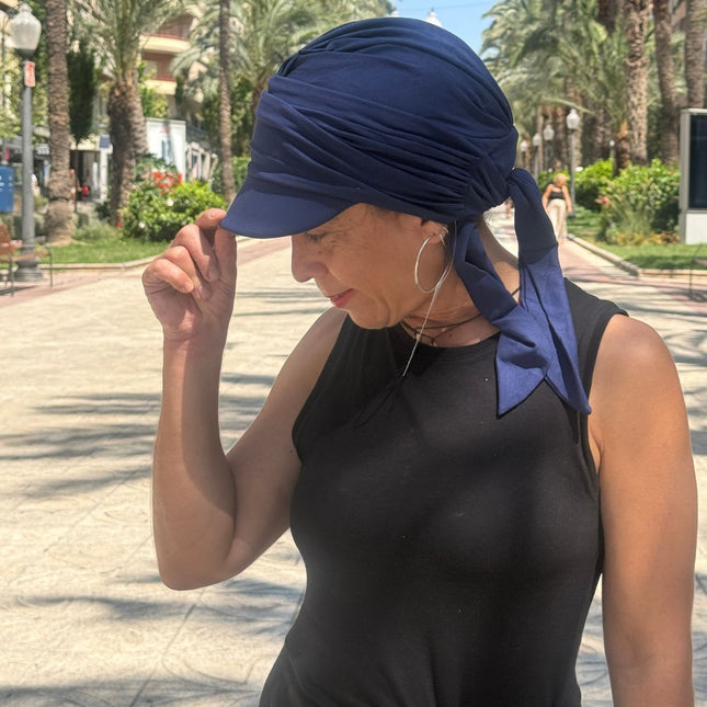 Gorra Oncológica Carla Bedia | Nala Azul Marino