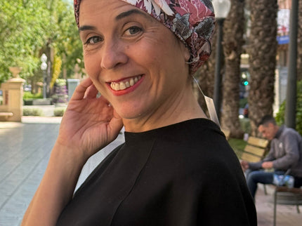 Pañuelo Oncológico Carla Bedia | Sue Floral Rosa