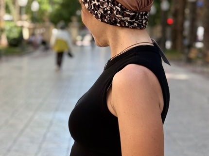 Pañuelo Oncológico Carla Bedia | Lara Marrón Animal Print