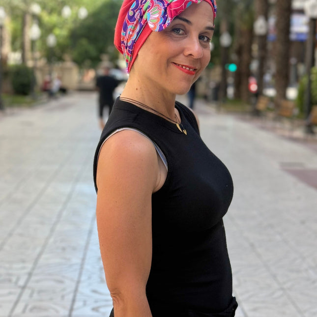 Pañuelo Oncológico Carla Bedia | Lara Coral Psicodélico